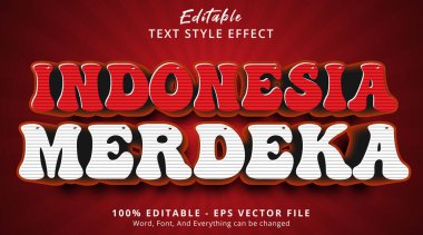 Editable text effect, 17 august Indonesia Independence day on headline style effect