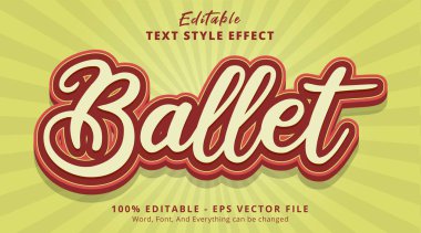 Editable text effect, Ballet text on smooth combination style effect