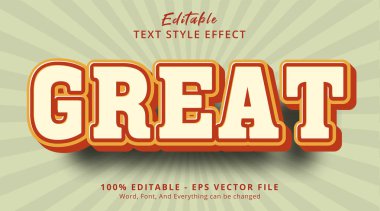 Editable text effect, Great text on vintage color style effect
