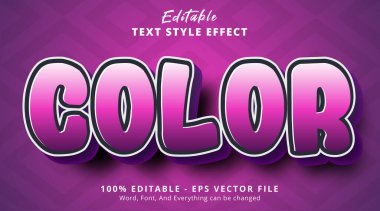 Color text on purple gradient style effect, editable text effect