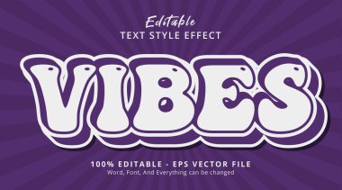 Vibes text on modern layered template effect, editable text effect