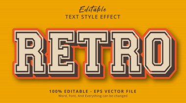 Editable text effect, Retro text on retro color style effect