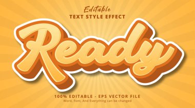 Ready text on yellow combination Text Effect, Editable Text Effect