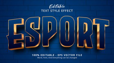 Editable text effect, E Sport text on logo gaming style effect