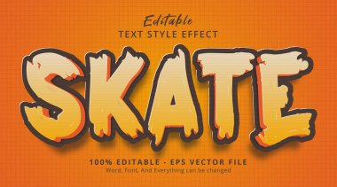 Editable text effect, Skate text on popular hype color style effect