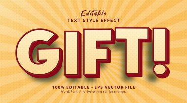 Gift text on comic style effect, editable text effect