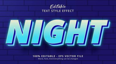 Night neon blue color aura text effect, editable text effect