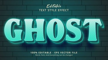Ghost text on green color aura text effect, editable text effect