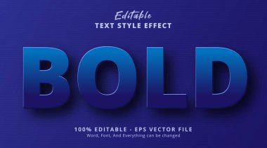 Editable text effect, Blue Bold text with emboss headline style