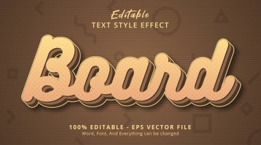 Editable text effect, Board text on layered brown color style effect