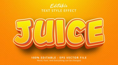 Editable text effect, Juice text on orange color style effect