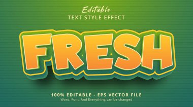 Editable text effect, Fresh text on cartoon style effect