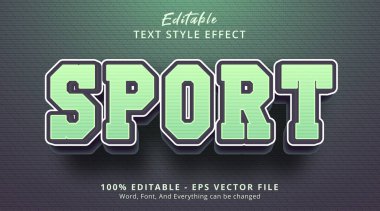 Editable text effect, Sport text on green color combination style