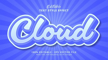 Cloud text on purple combination Text Effect, Editable Text Effect