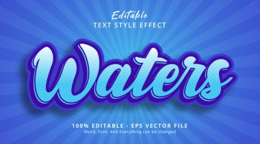 Editable text effect, Water text on light blue color style effect