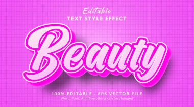 Beauty text on pink gradient style effect, editable text effect