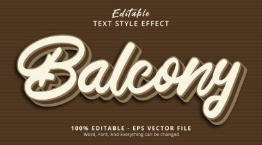 Editable text effect, Balcony text on vintage color style effect