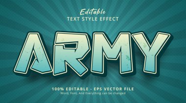 Army text on fancy comic style effect, editable text effect