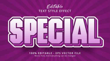 Editable text effect, Special text on popular light purple color style