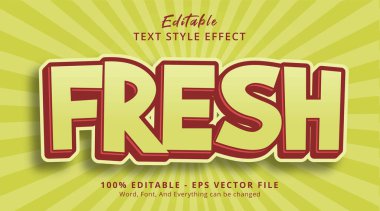 Editable text effect, Fresh text on light color style template