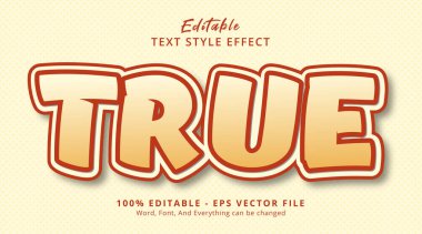 Editable text effect, True text on fancy color style