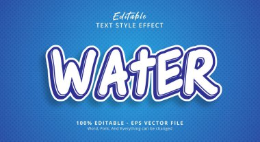 Editable text effect, Blue Water text on headline poster style effect