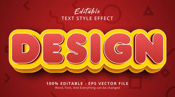 Texto Design Efeito Moderno Estilo Gradiente Vermelho Efeito Texto Editável — Vetor de Stock