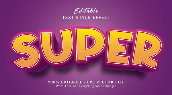 Efeito Texto Editável Super Texto Estilo Título Dos Desenhos Animados — Vetor de Stock