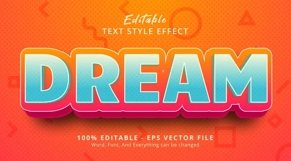 Editable Text Effect Dream Text Cartoon Headline Style Effect — Stock Vector