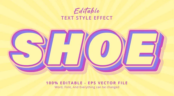 Editierbarer Texteffekt Schuh Text Auf Helle Farbe Headline Stil Effekt — Stockvektor