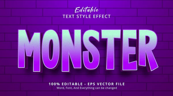 stock vector Editable text effect, Monster text on neon color style effect