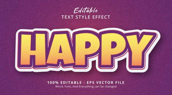 Glücklicher Text Auf Phantasie Farbverlauf Stil Effekt Editierbarer Texteffekt — Stockvektor