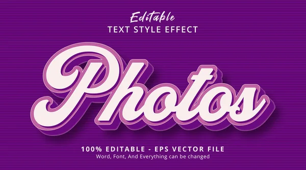 Editierbare Texteffekte Fotos Text Auf Poster Überschrift Stil Effekt — Stockvektor