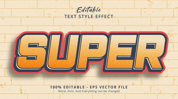 Editierbarer Texteffekt Super Text Auf Hellem Farbkombinationsstil — Stockvektor