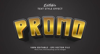 Editable text effect, Gold promo text on golden style effect