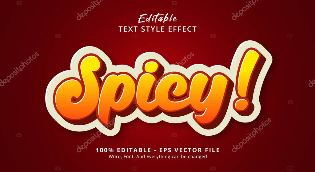 Editable text effect, Spicy text on red color style effect