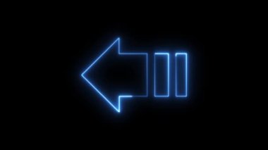 Sol Ok dijital teknolojisi mavi neon animasyonu