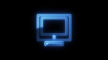 Bilgisayar dijital teknolojisi mavi neon animasyonu