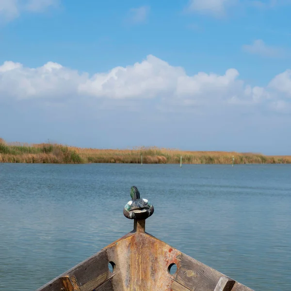Bird Shaped Bow Wooden Boat — Foto Stock