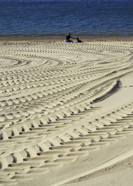 Una Spiaggia Sabbia Bianca Una Spiaggia Sabbiosa — Foto Stock