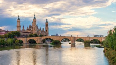 View of the basilica of Nuestra Seora del Pilar on the banks of the river Ebro.