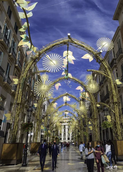 Besondere Weihnachtsbeleuchtung Der Larios Straße Málaga — Stockfoto