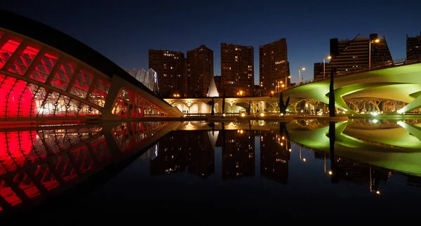 Night View City Valencia — Stock Photo, Image