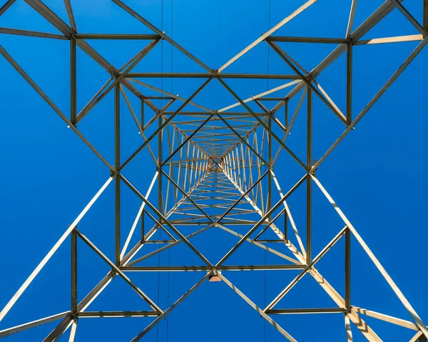 Torre Alta Tensão Transmissão Eletricidade Fotografia De Stock