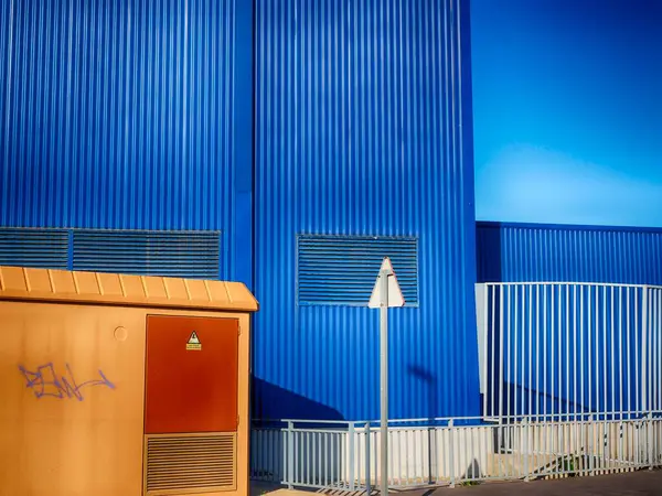 Außenansicht Eines Metallkonstruktionslagers Málaga — Stockfoto