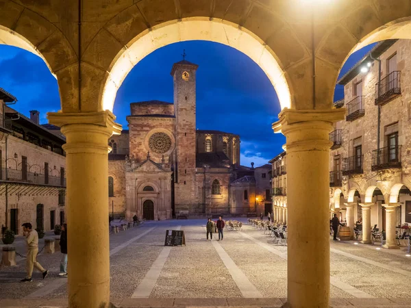 Plaza Mayor Katedra Miasta Sigenza Guadalajara Hiszpania — Zdjęcie stockowe