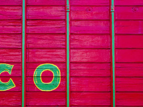 Holzwand Rot Gestrichen — Stockfoto
