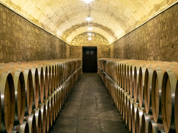 Wine Barrels Cellars Marques Riscal Rioja Spain — Stock Photo, Image