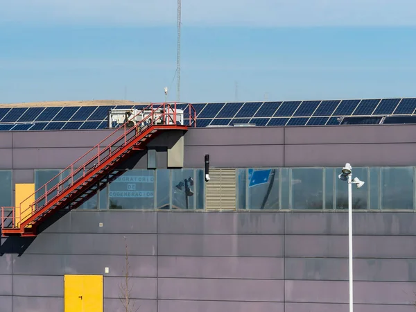 Painéis Energia Solar Telhado — Fotografia de Stock