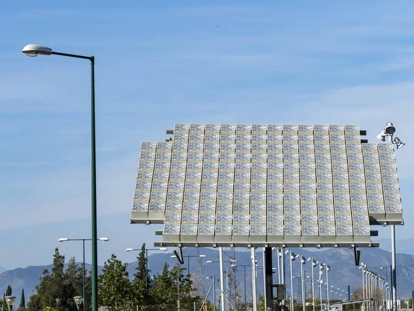Painel Energia Com Painéis Solares — Fotografia de Stock